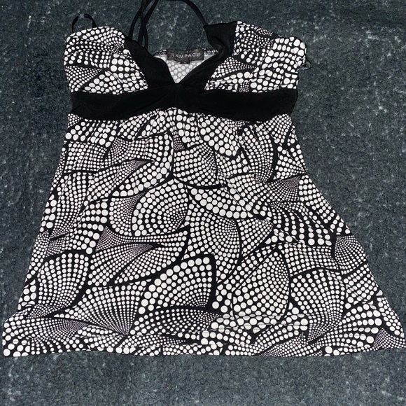 Cute Y2K white and black halter - Picture 2 of 5